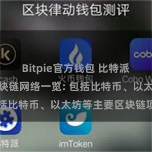 Bitpie官方钱包 比特派钱包支持的区块链网络一览: 包括比特币、以太坊等主要区块链项目