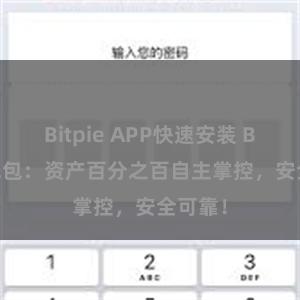 Bitpie APP快速安装 Bitpie钱包：资产百分之百自主掌控，安全可靠！