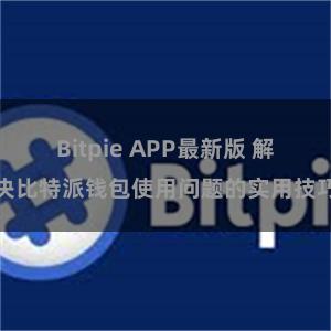 Bitpie APP最新版 解决比特派钱包使用问题的实用技巧