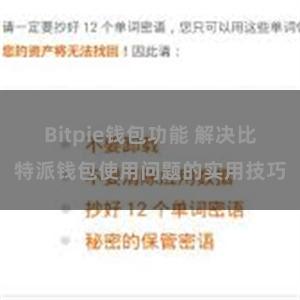 Bitpie钱包功能 解决比特派钱包使用问题的实用技巧