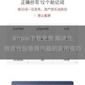 Bitpie下载免费 解决比特派钱包使用问题的实用技巧