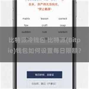 比特派冷钱包 比特派(Bitpie)钱包如何设置每日限额？